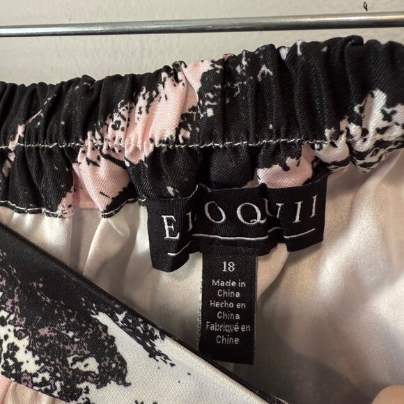 Eloquii Womens Abstract Print Midi Skirt Size 18 Elastic Waist Polyester - Picture 4 of 7